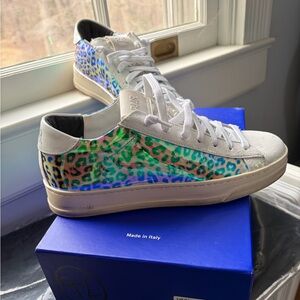 NIB P448 Women's Sneakers SIZE 38. Iridescent leopard 🐆